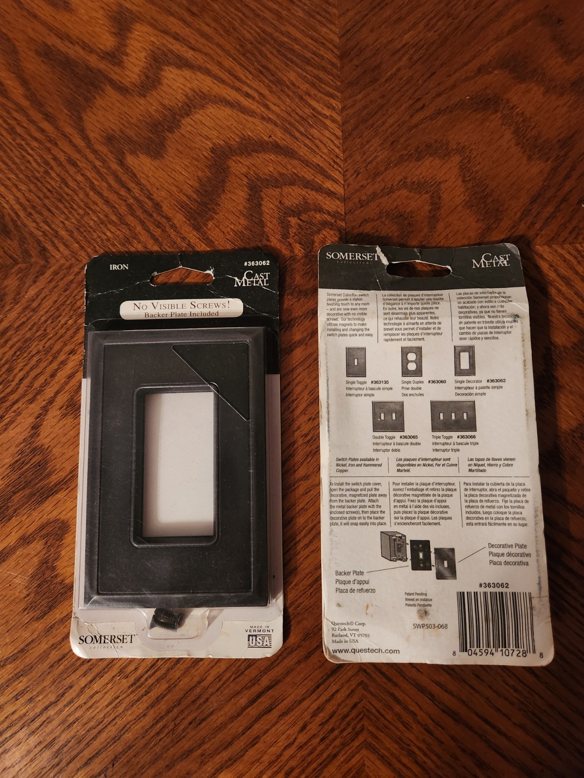 Somerset Single Wallplate NO VISIBLE SCREWS #363062 Brand New Sealed “IRON”