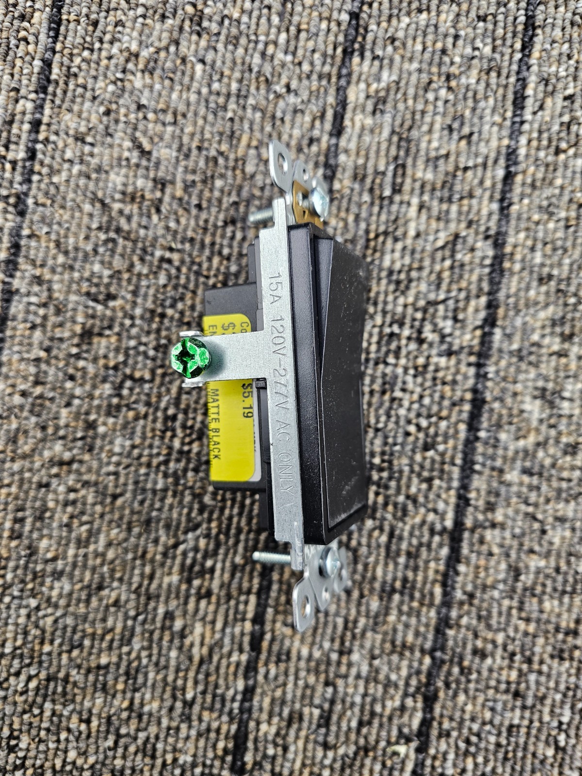 (QTY 6) 3 Way Decorative Switch15 Amp 120V / 277V Matte Black