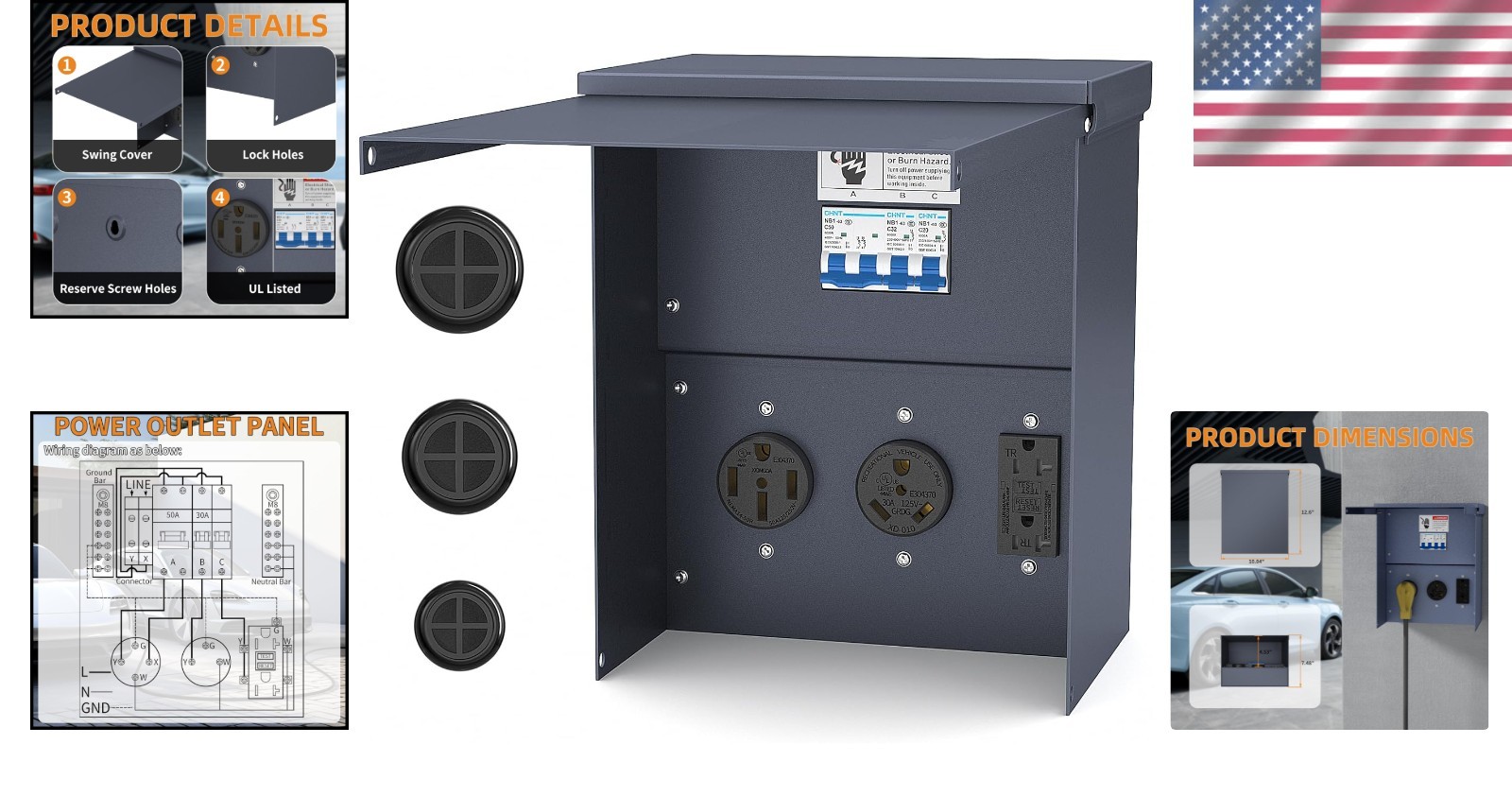 Heavy-Duty Prewired Weatherproof RV Electrical Panel with Circuit Breaker Safety