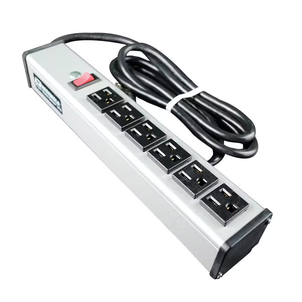 Wiremold 6-Outlet 15 Amp Compact Power Strip with Lighted On/Off Switch and 15 F