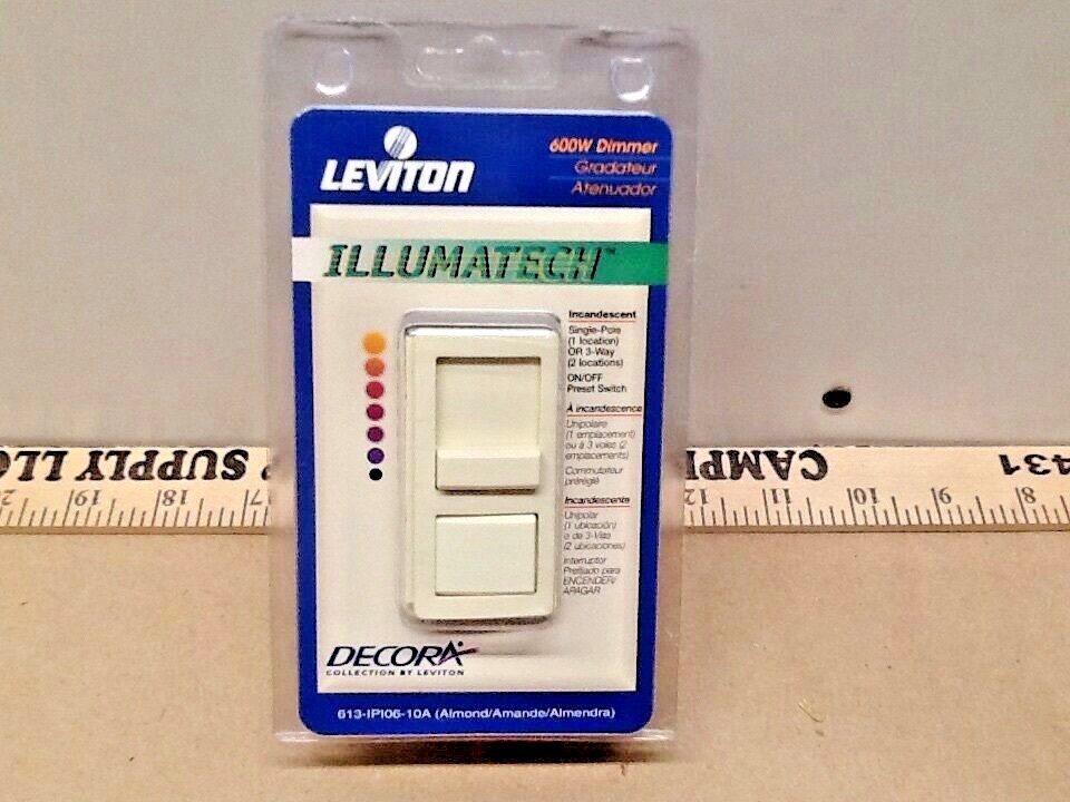 Leviton 10A 600W Incandescent Single Pole or 3-Way Dimmer Switch 613-IPI06-10A