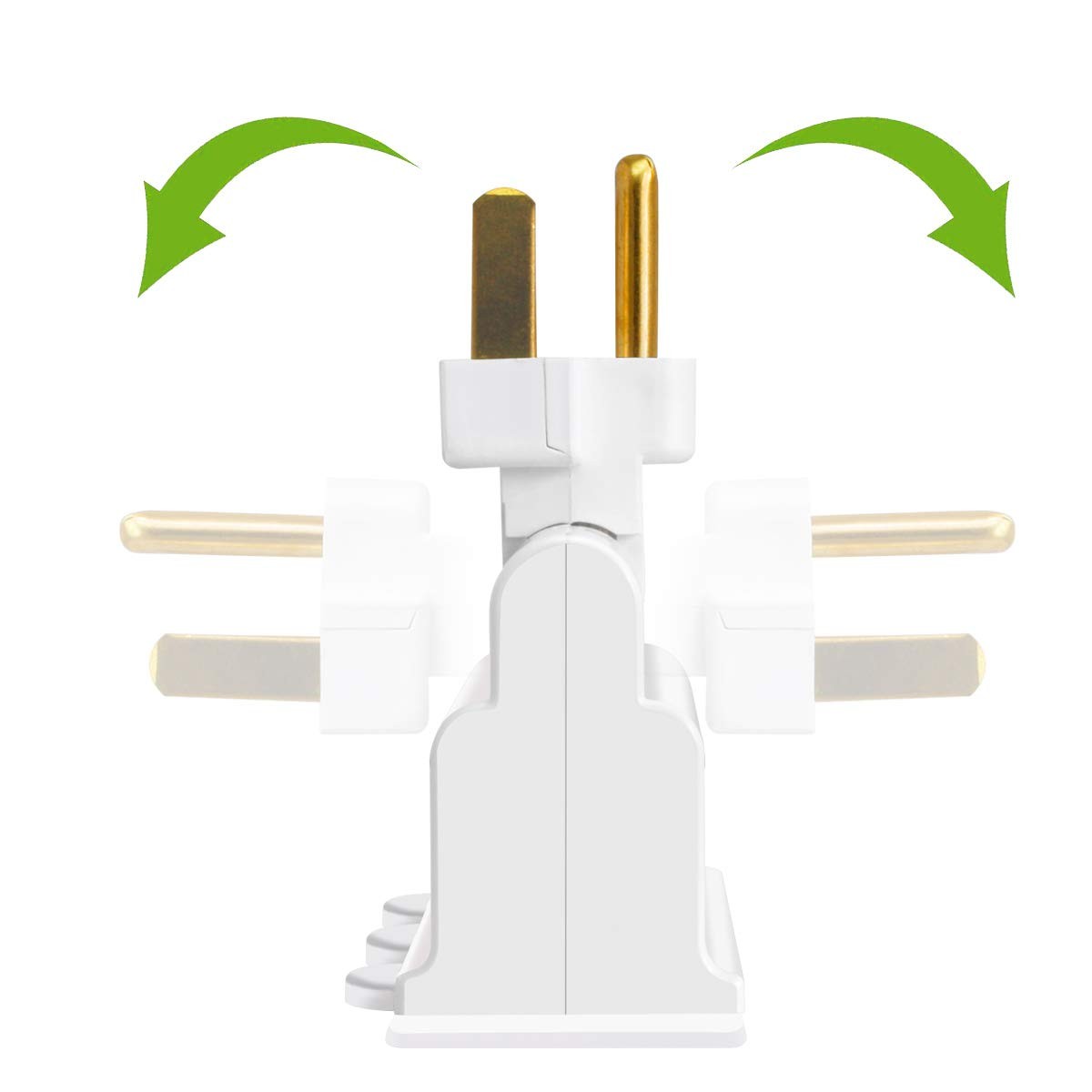 3 Outlet Wall Adapter, ETL Listed 3-Prong Grounded 180 Degree Swivel Indoor AC