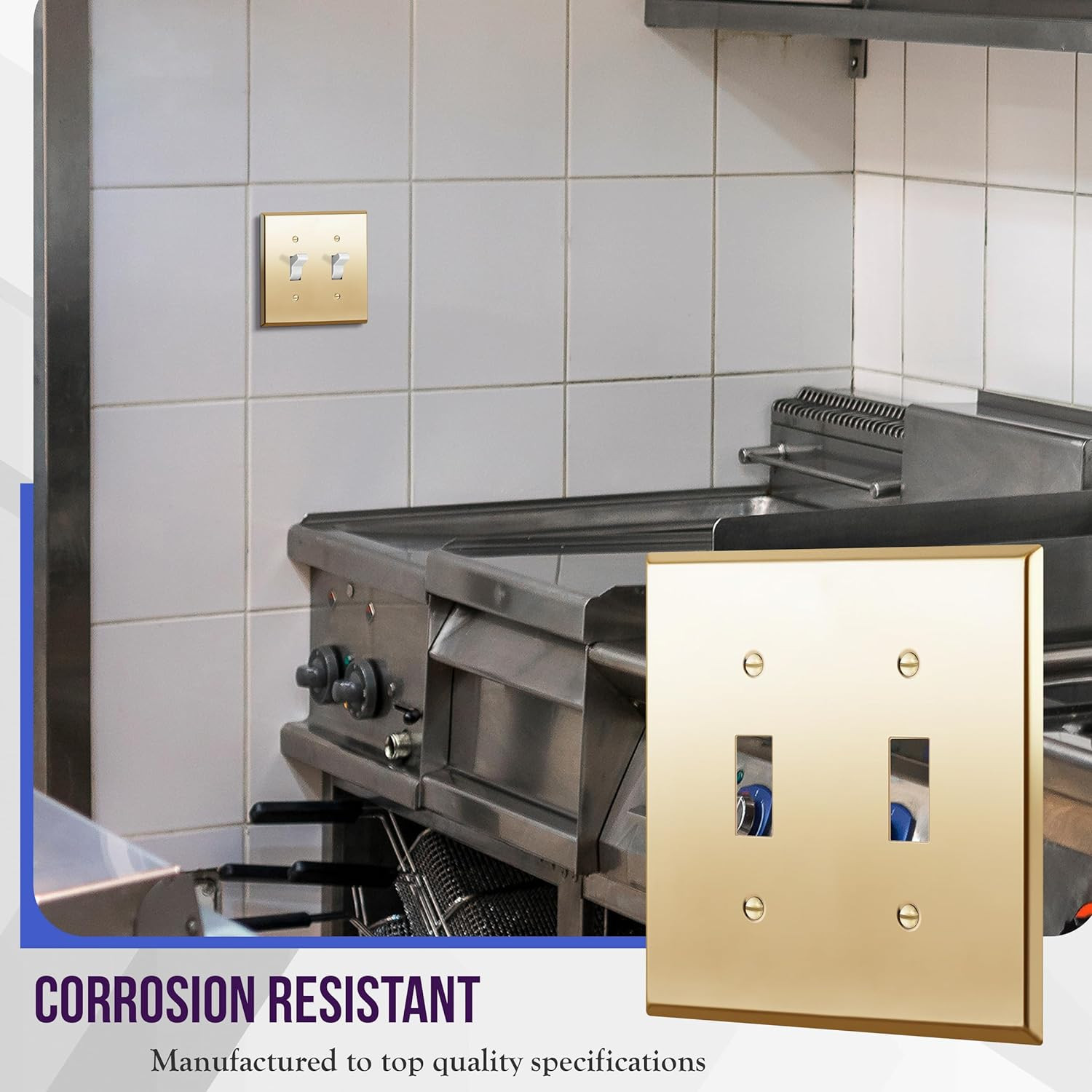 Toggle Light Switch Metal Wall Plate, Stainless Steel 201, Corrosion Resistant,