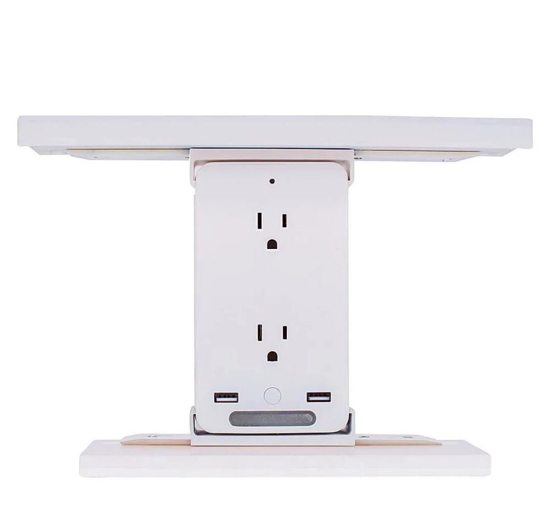 NEW Sharper Image Socket Shelf Ultra 8 Port Surge Protector, Light, 2 Shelves