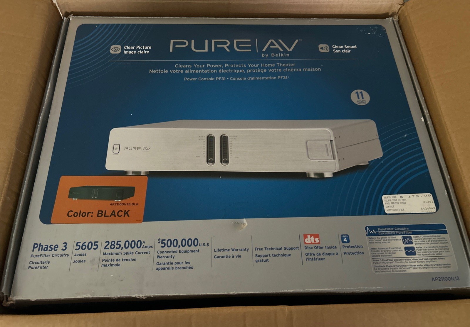 Pure AV by Belkin AP21100-12 Power Console PF31 Tested Powers On