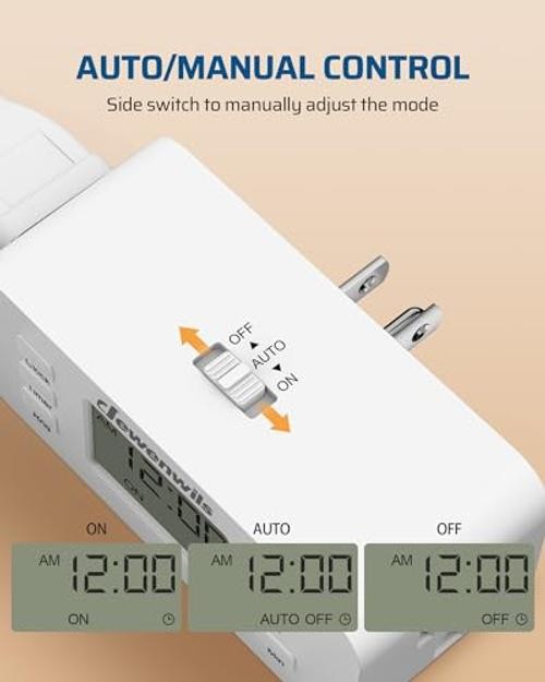 24 Hour Programmable Digital Timer Outlet – 2 Pack Timers for 2 Pack 24 Hours