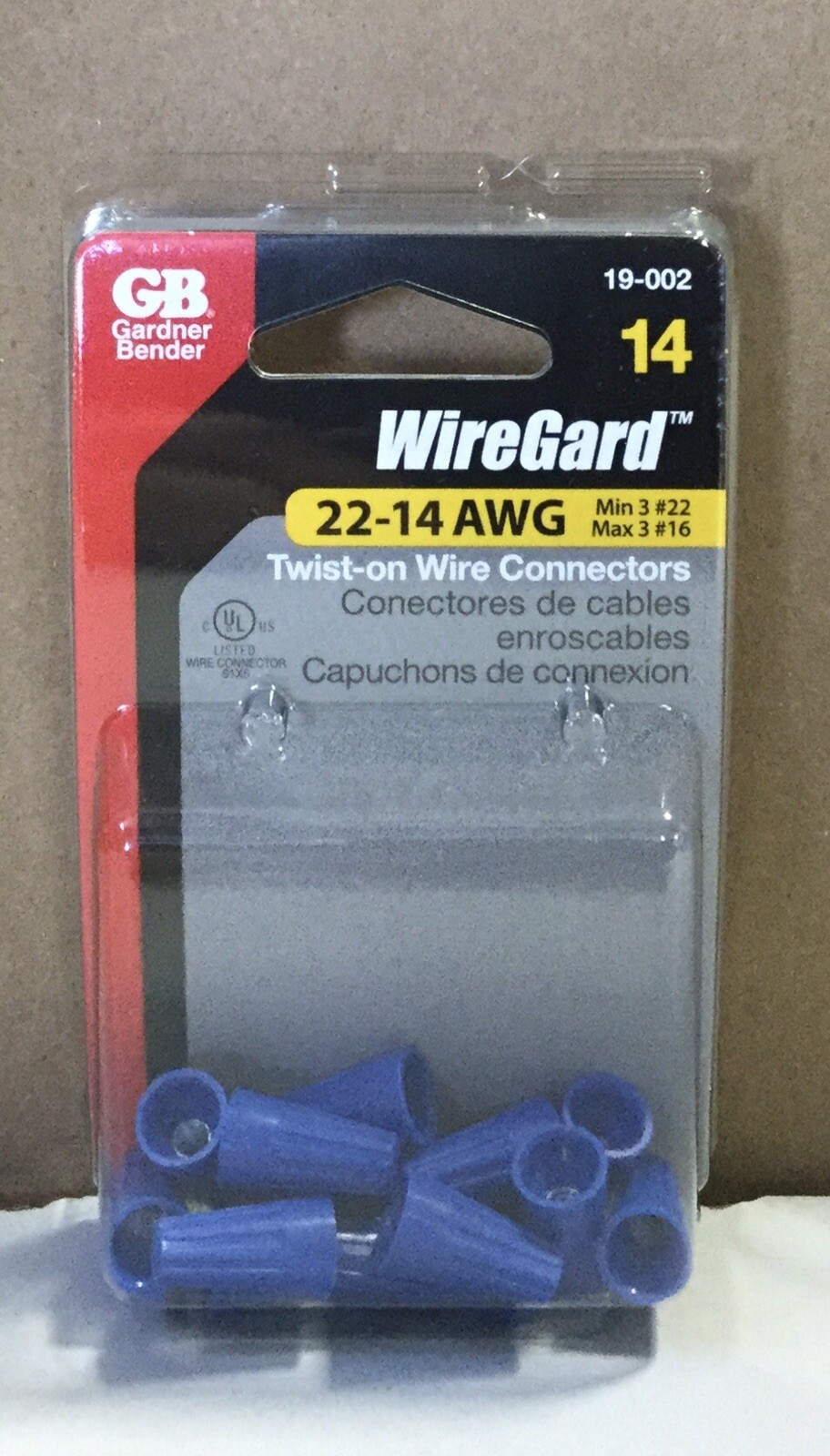 Case of (10) Gardner Bender 19-002 WireGard Twist-On Wire Connectors 22-14 AWG