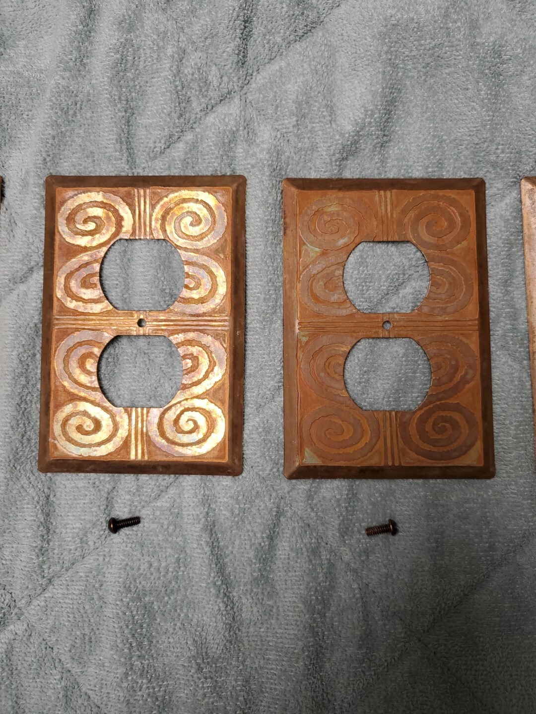 Vintage Copper Decorative Plug Outlet Plate Flopping Fish 4.75h X 3.25 NWT