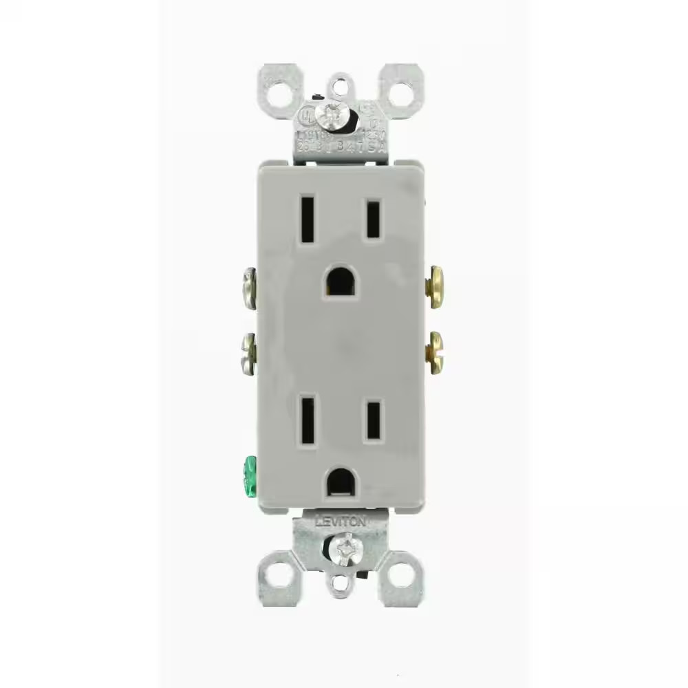 Decora 15 Amp 125 V Duplex Outlet/Receptacle Gray (1-Pack)