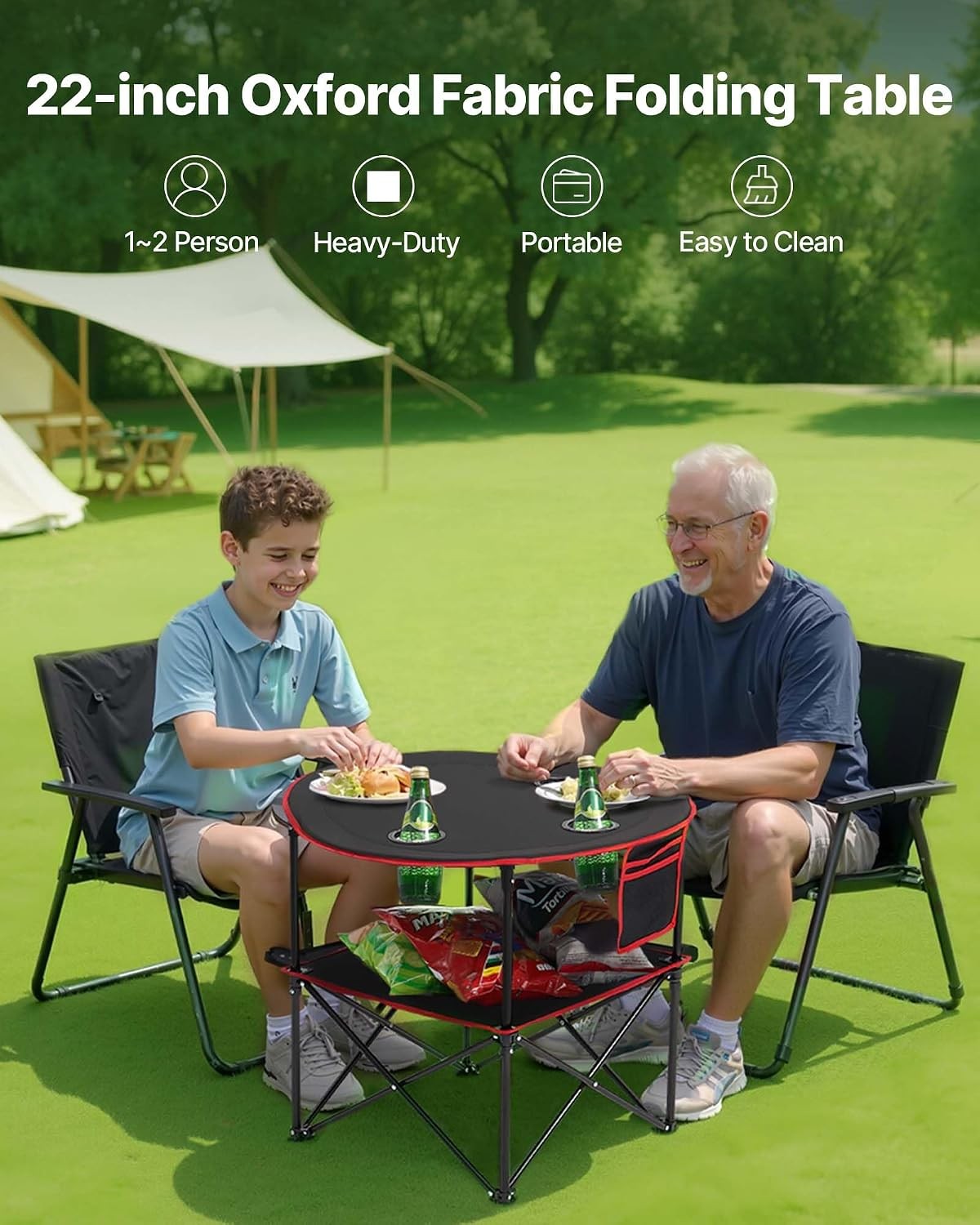 VEVOR Folding Camping Table, Portable Outdoor Lightweight Picnic Table, 600D…