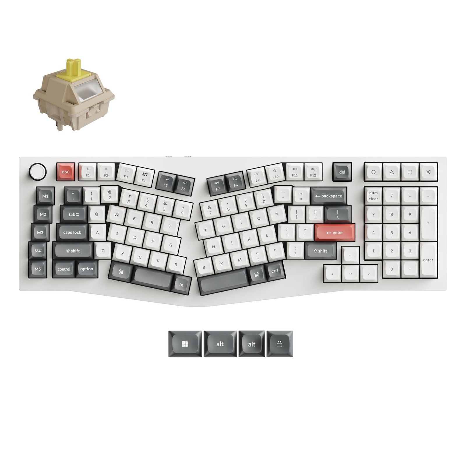 Keychron Q13 Ultra 8K Wireless Mechanical Keyboard, White 96% Alice Ergonomic Ke