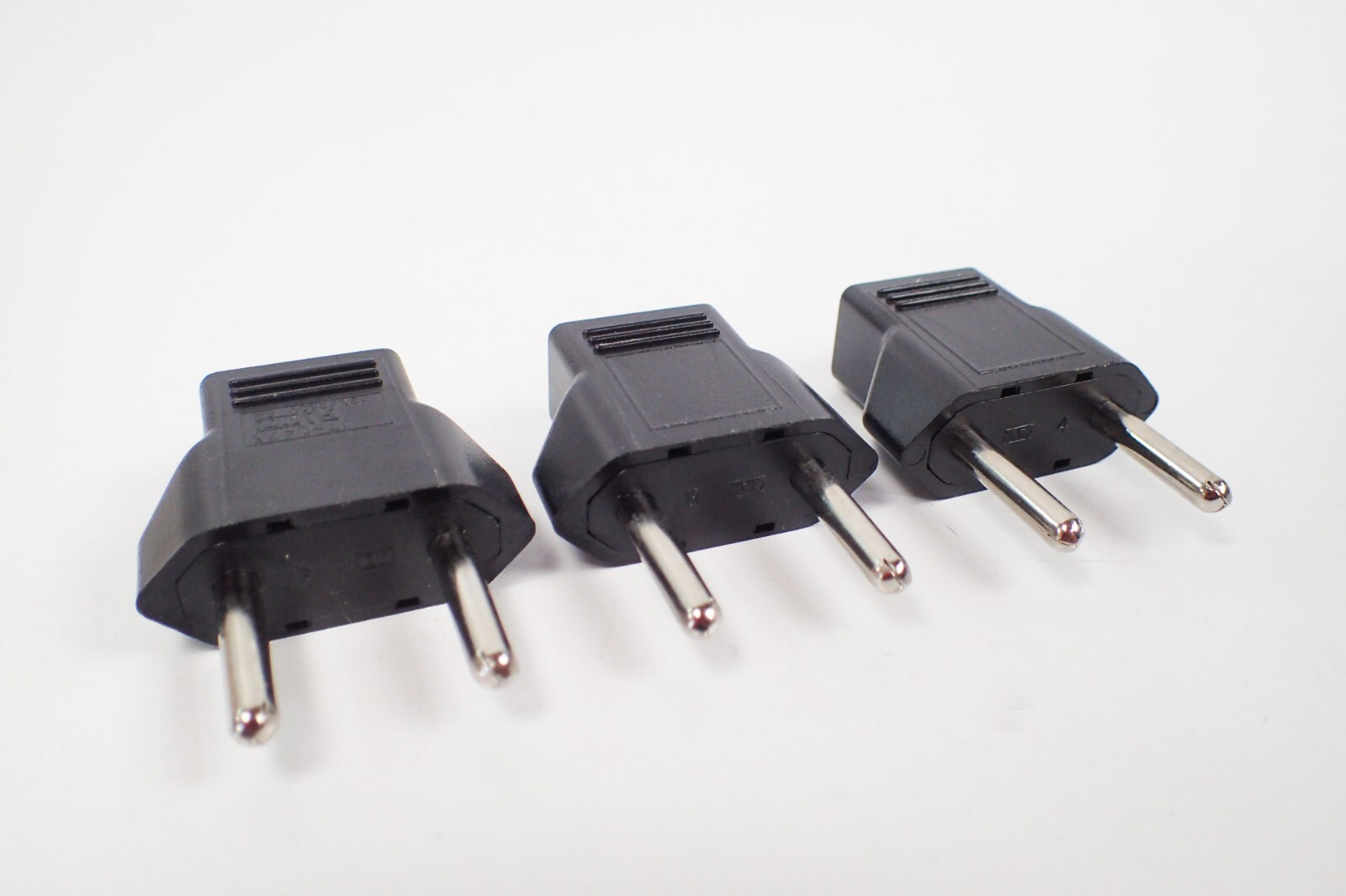 (110V to 220V) 3-PACK 220V Plug Adapter US Canada to EU Converter Korea Asia