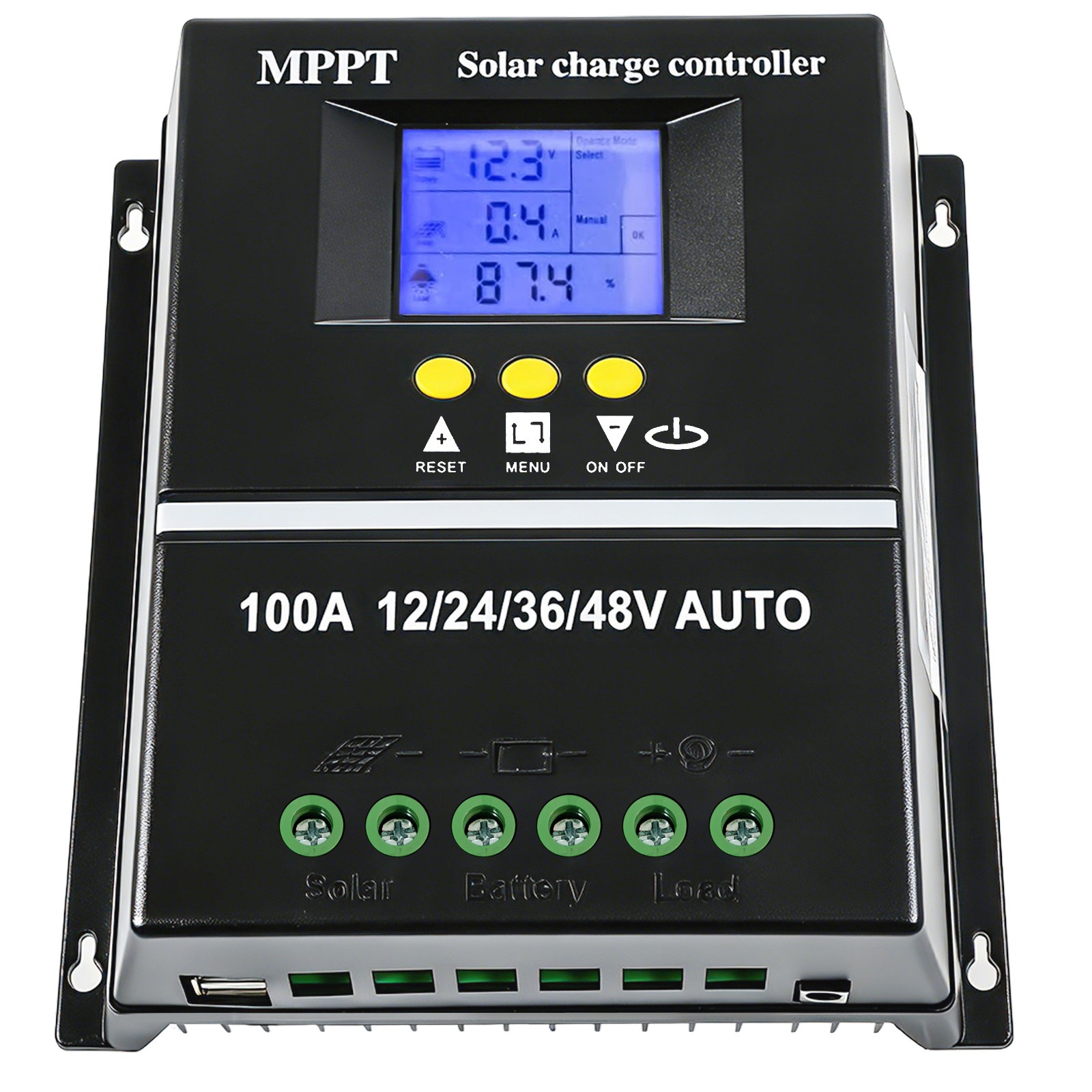 MPPT 100A Solar Charge Controller Tools 12V/24V/36V/48V Battery PV Regulator US