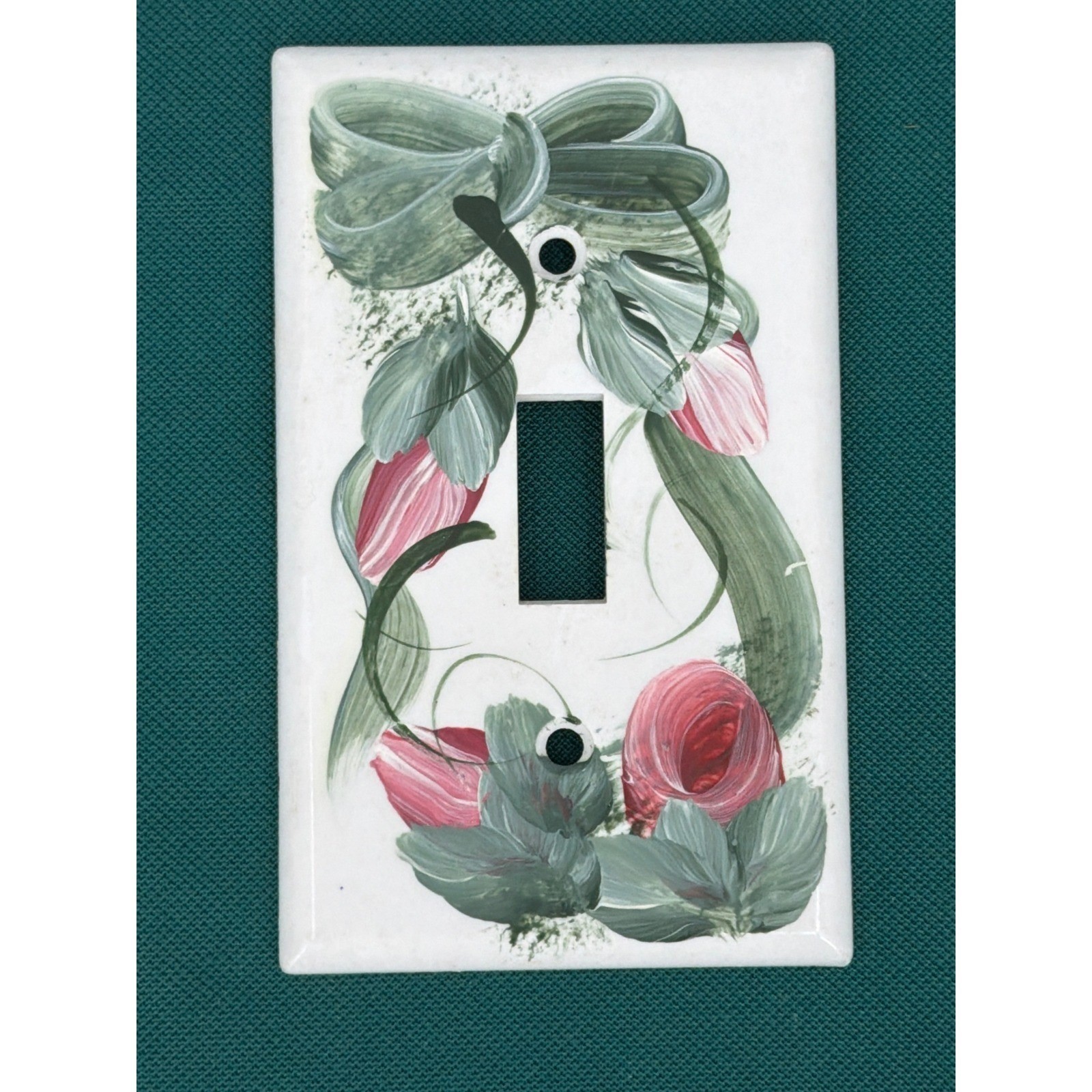 Leviton Hand Painted Pink Tulip Floral Light Switch Cover Single Toggle Plate