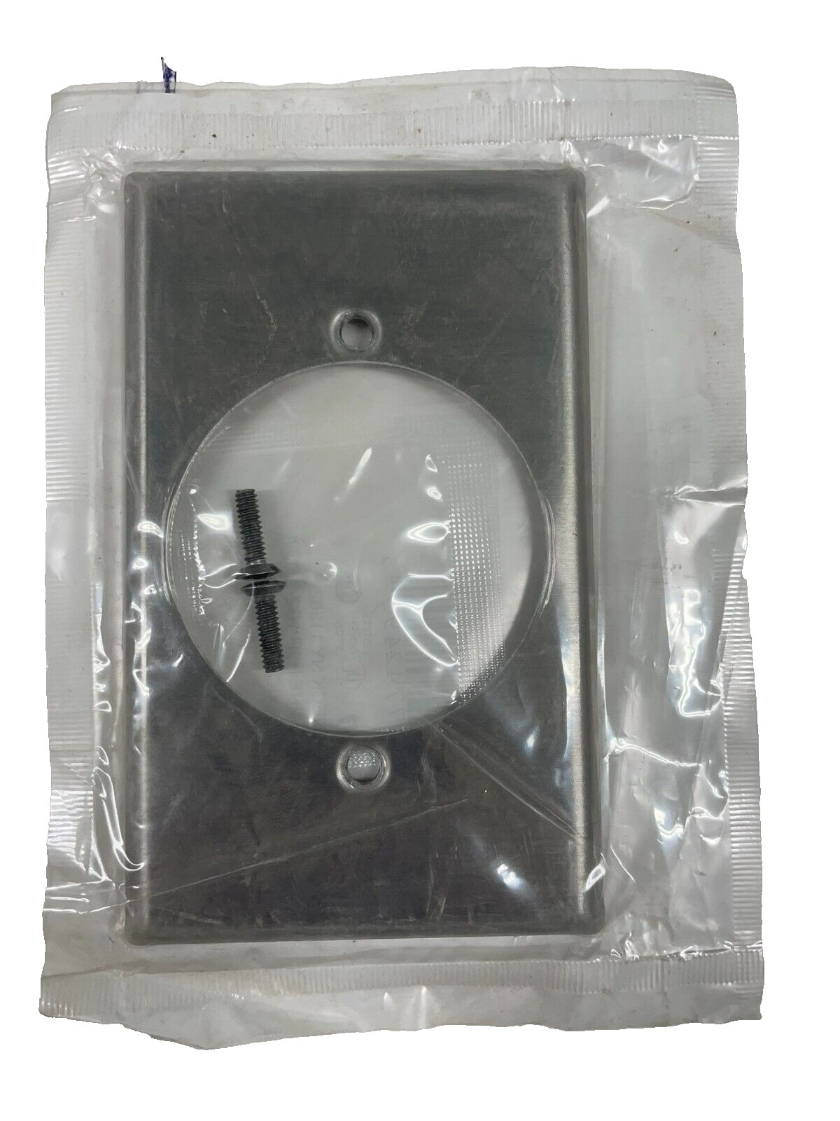 WALL PLATE – Leviton 1-Gang Single Receptacle . 2 1/8″ Hole Aluminum 2.75 x 4.5