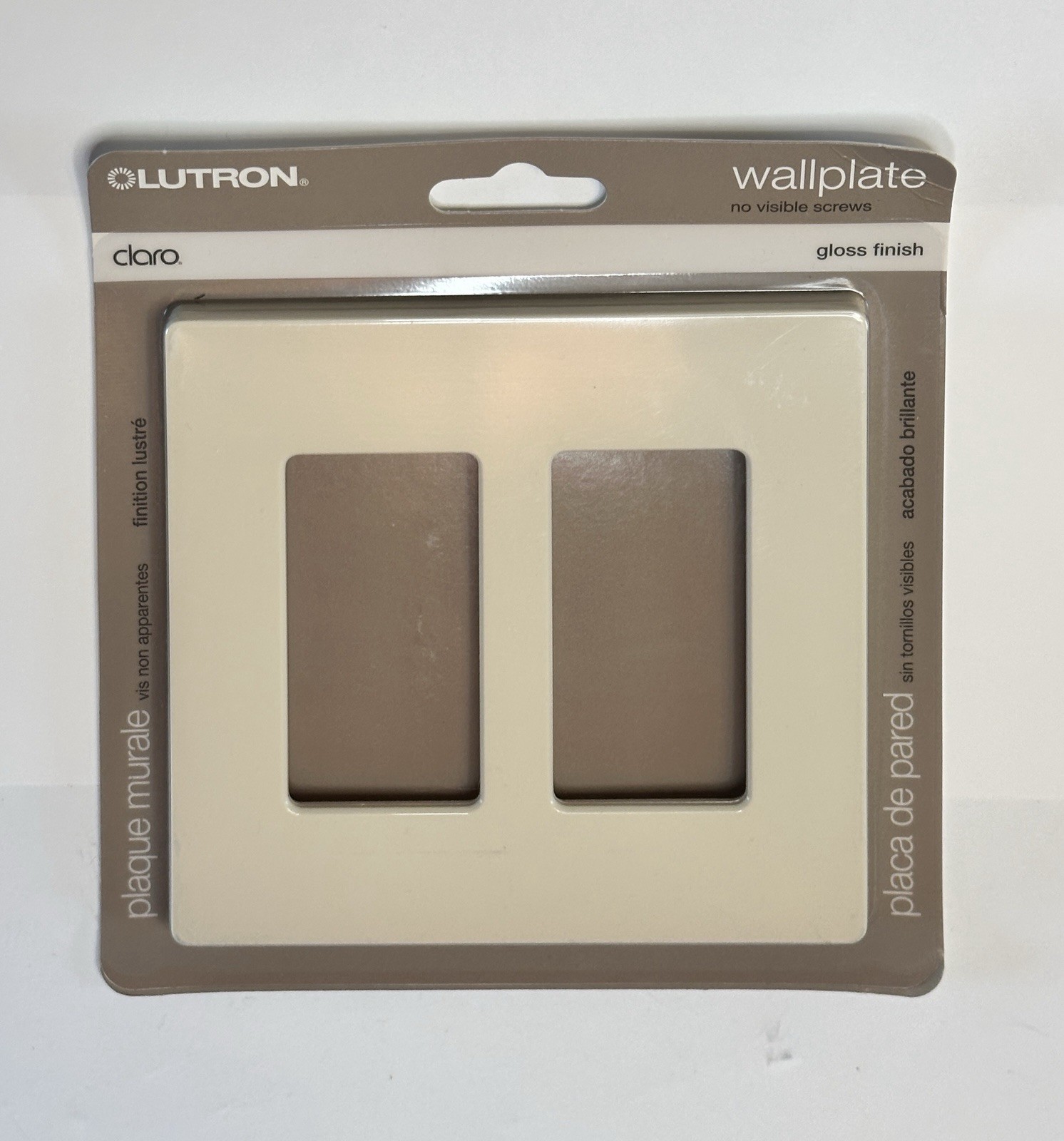 (x3) Lutron Claro 2 Gang Decorator Wallplate Gloss Finish Light Almond CW-2-LA