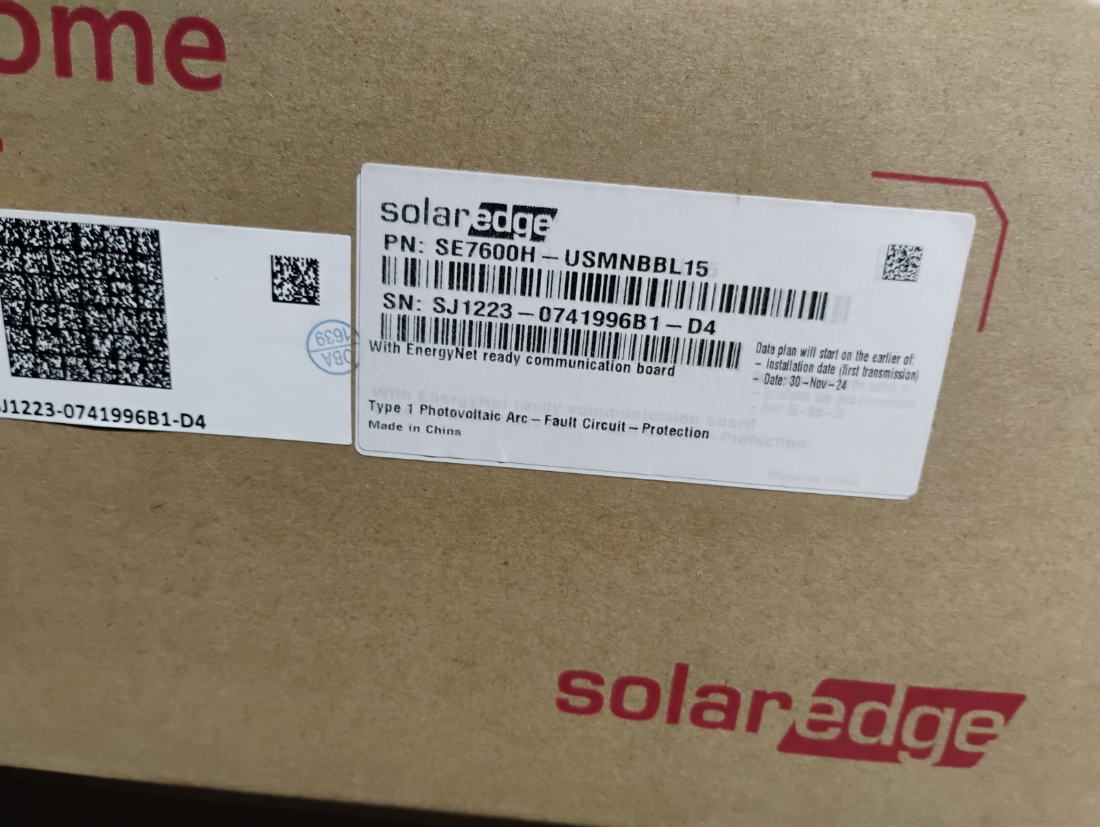 SolarEdge SE7600H-USMNBBL15 Home Hub Inverter Single Phase 7.6kW 240V