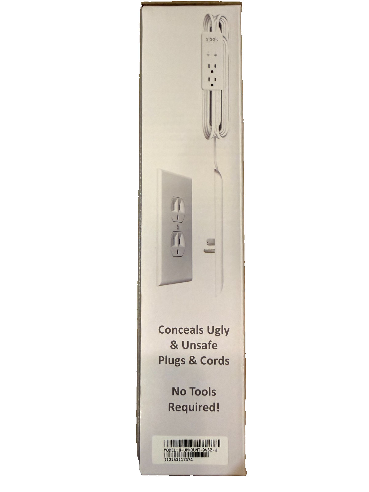 Sleek Socket Ultra-Thin Outlet Cover Surge Protector 1080J Oversized White NEW