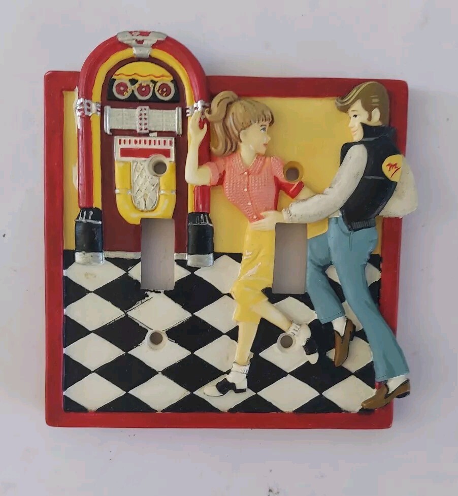 Double Switch Wall Plate 60’s Diner Decor “Happy Days”