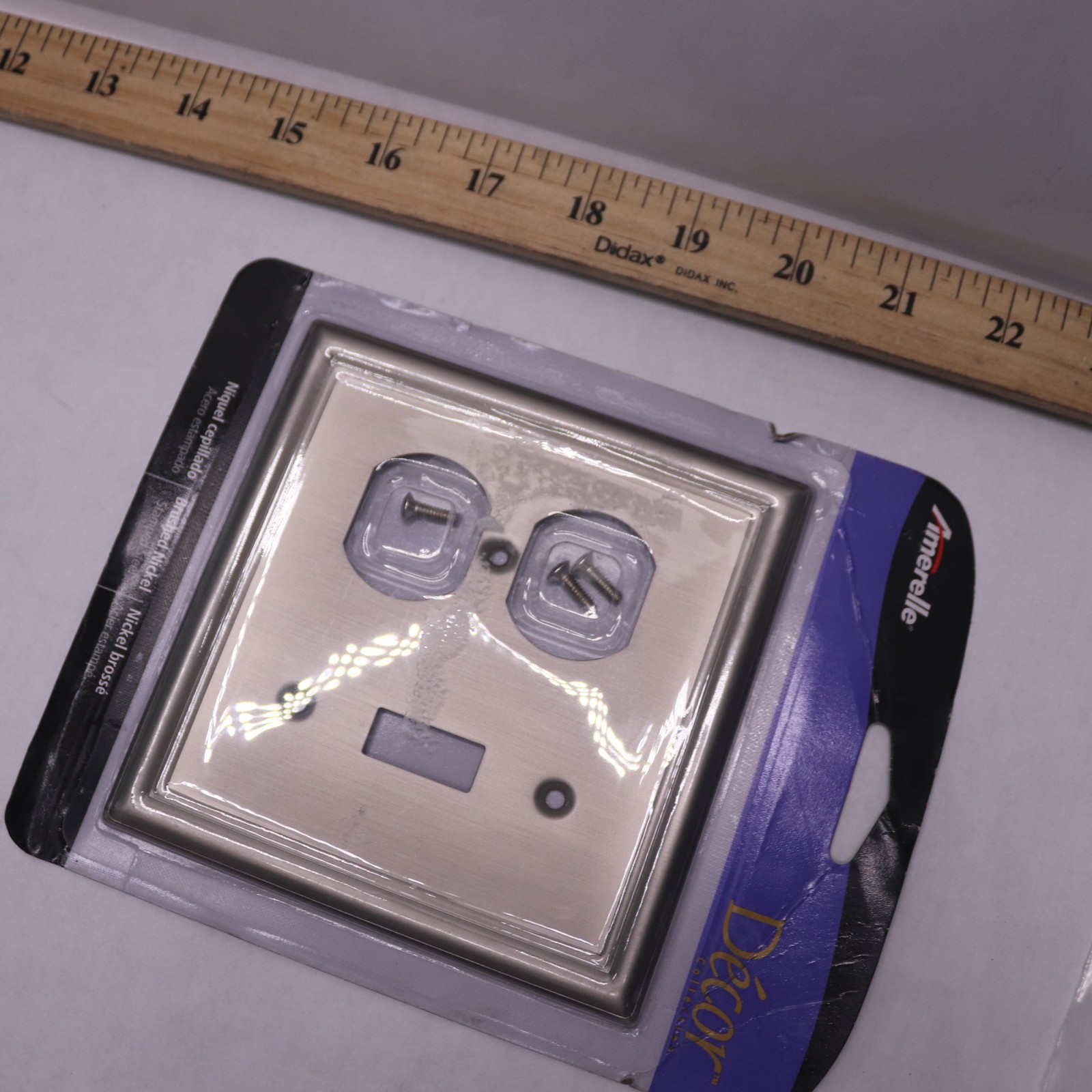 (1-Pk) Amerelle Chelsea Toggle/Single Duplex Wallplate Steel 149TDBN