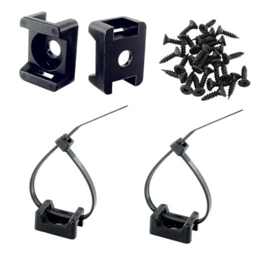 Saddle Type Cable Zip Tie Mounts Base Kit with Screw Hole,Set Strong 6 Inch