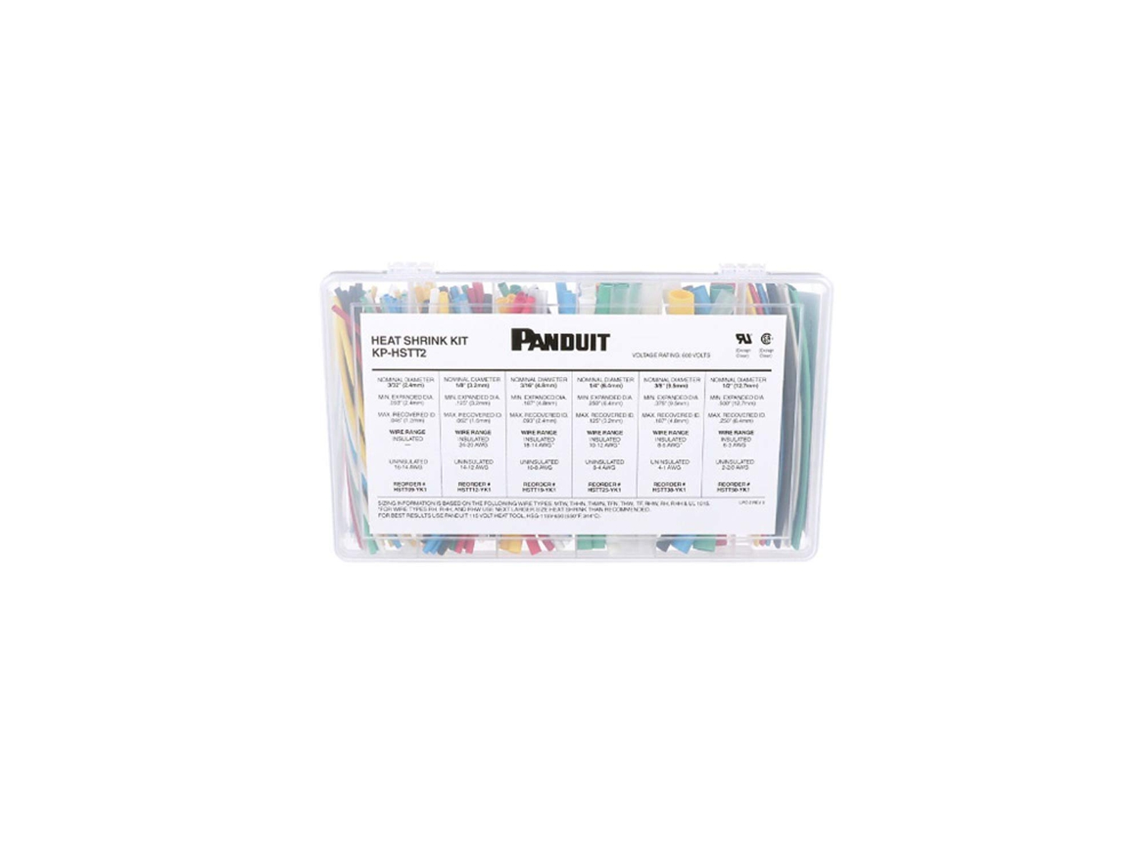 Panduit KP-HSTT2 Heat Shrink Kit Box – Plastic Case Various Sizes Various Colors