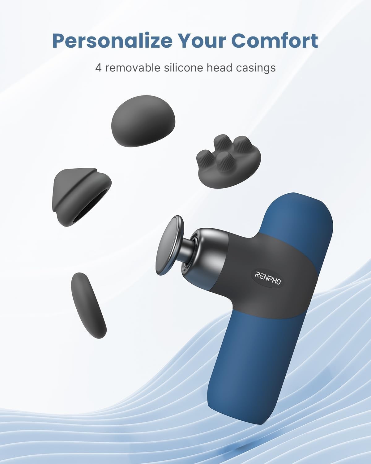 Mini Thermal Massage Gun with Heat, Color Silicone Casing, 4 Speeds | Portabl…
