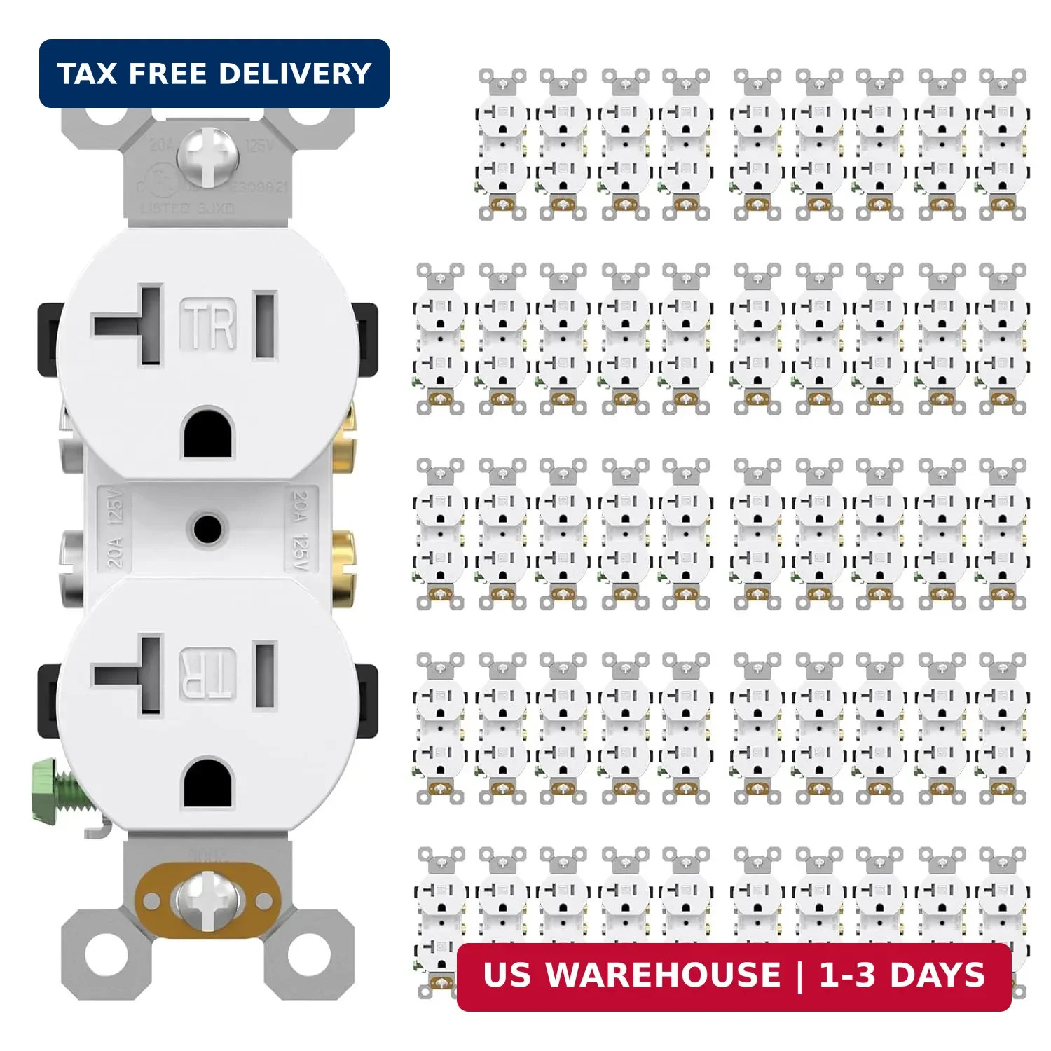 AIDA 20 Amp Outlet Duplex Electrical Receptacle Outlets,Power Outlet,Tamper Resi