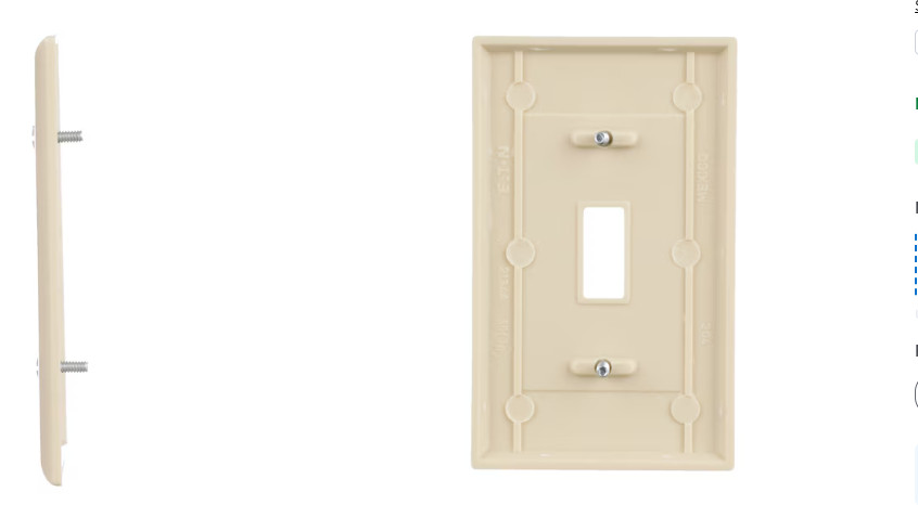 5 boxes of Eaton Thermoplastic Wall Plate Standard Size Ivory, Indoor Pack of-10