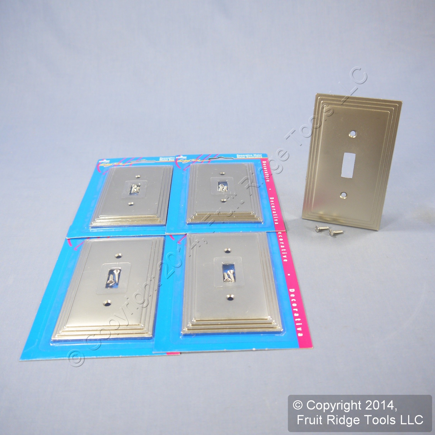 Leviton 89601-STC Brushed Chrome 1-Gang Toggle Metal Oversize Wallplates 5pcs
