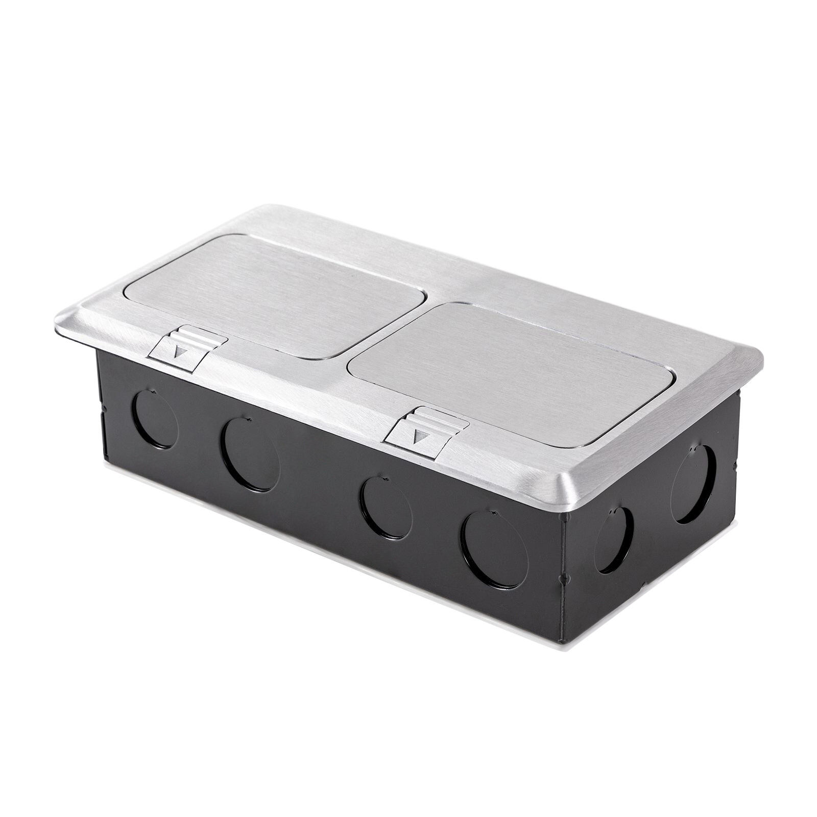 Dual Pop Up Floor Outlet 20A USB W/ Sockets Electrical Outlet Receptacle Silver
