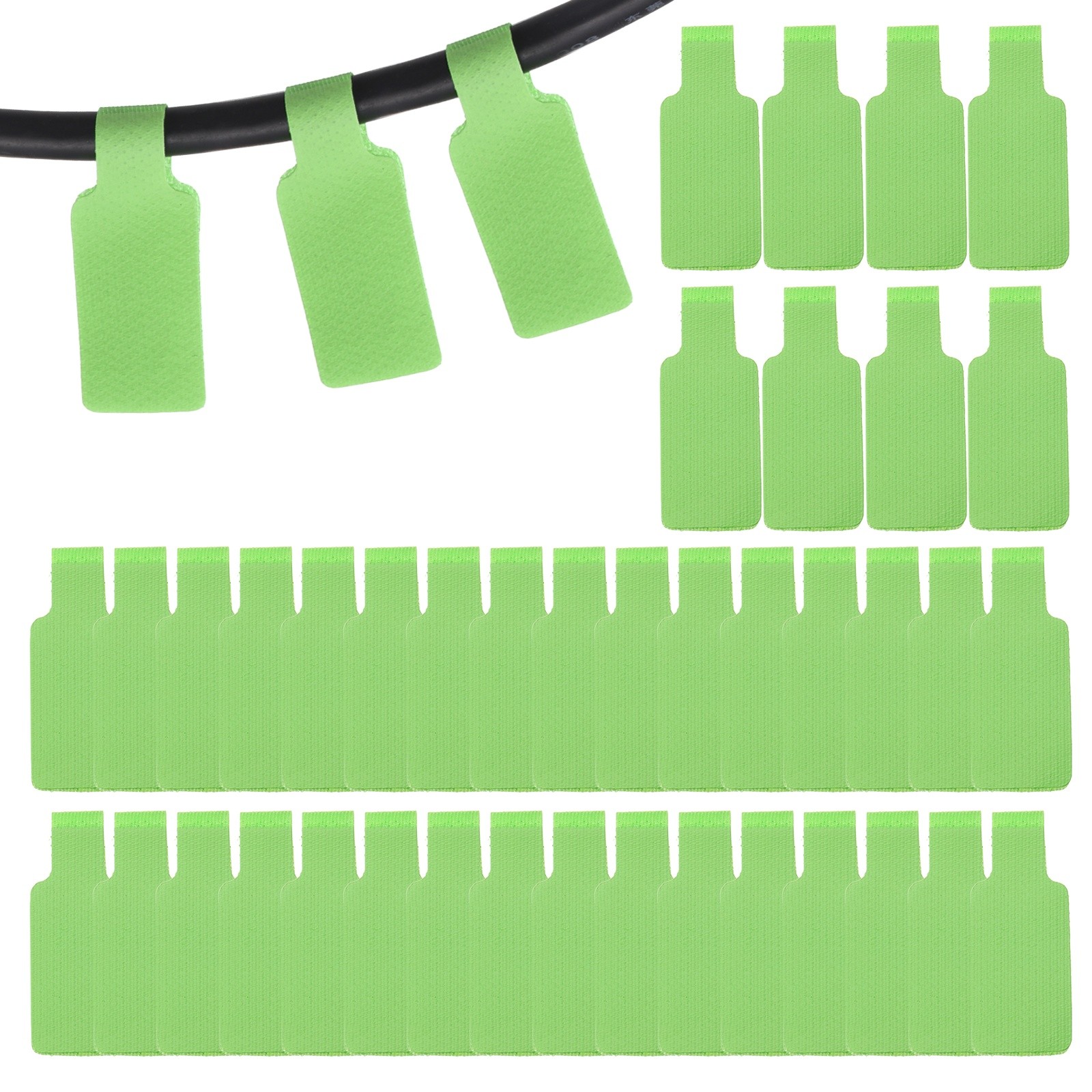48Pcs 1.8″ Rectangle Cable Labels Tags Green