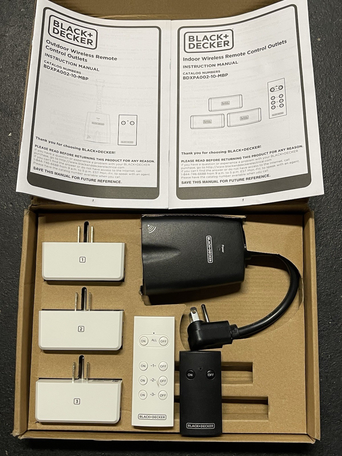 Black And Decker Indoor Outdoor Grounded Wireless Remote Outlets Set New OB