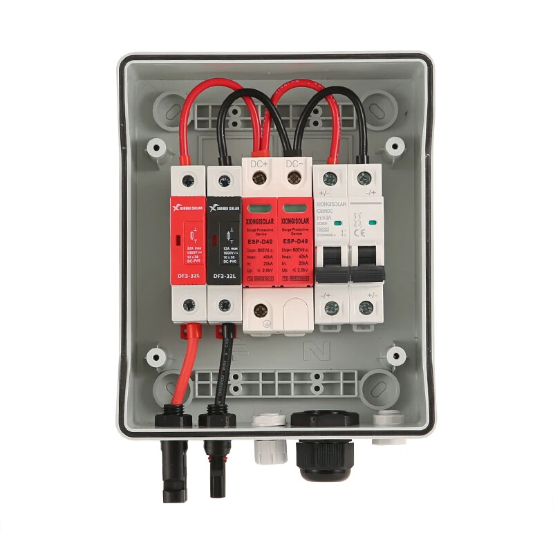 Red PV Combiner Box 600V IP65 SPD MCB 15A Fuse Lightning Protect New Shell Kit