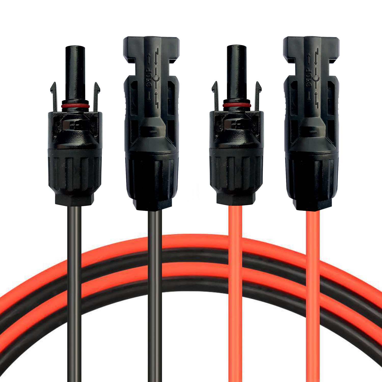 Solar Panel Extension Cable Wire PV Connector 10/11/13AWG Black + Red 1 Pair