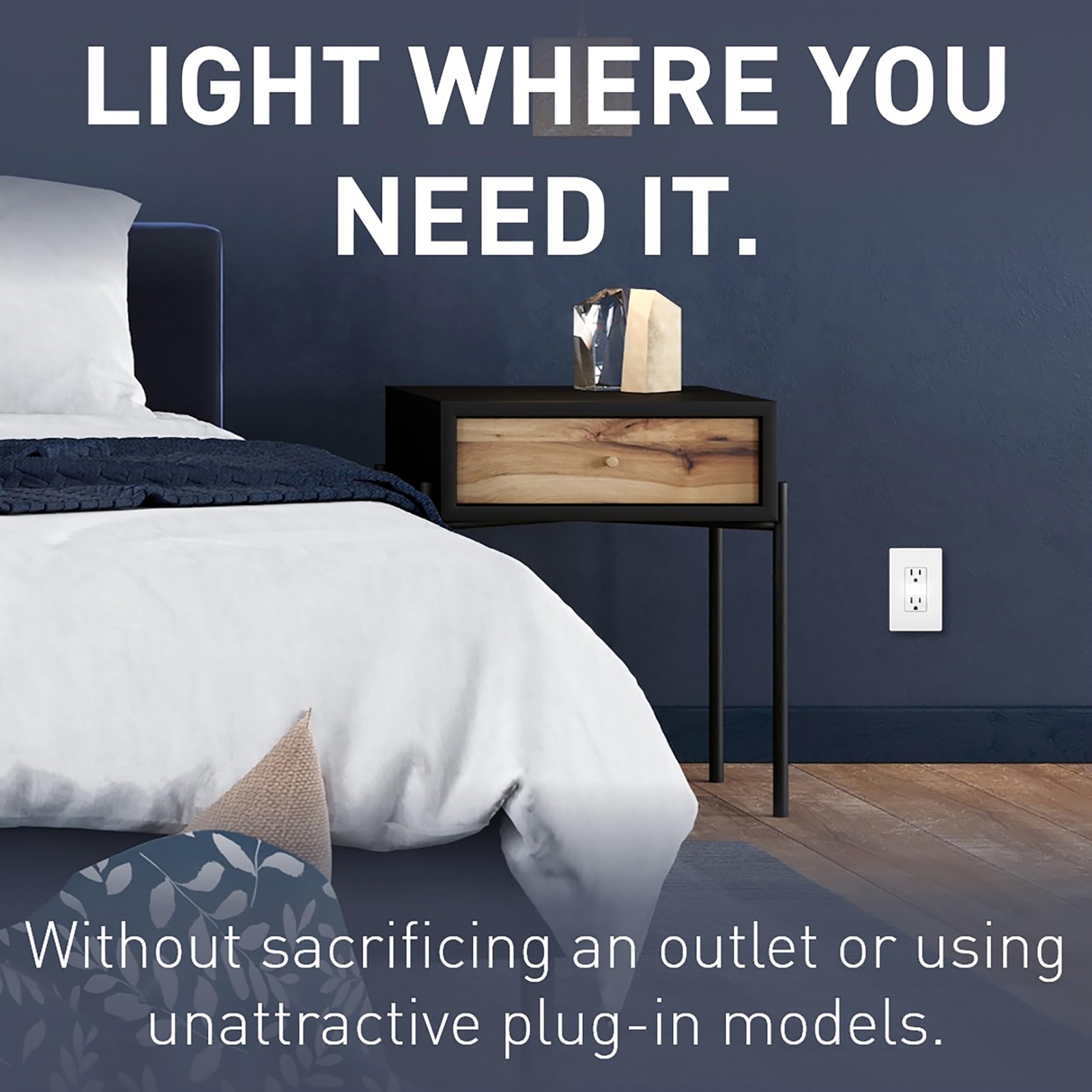 Legrand radiant Adjustable LED Night Light Outlet, 1.6W x 2.75H, White