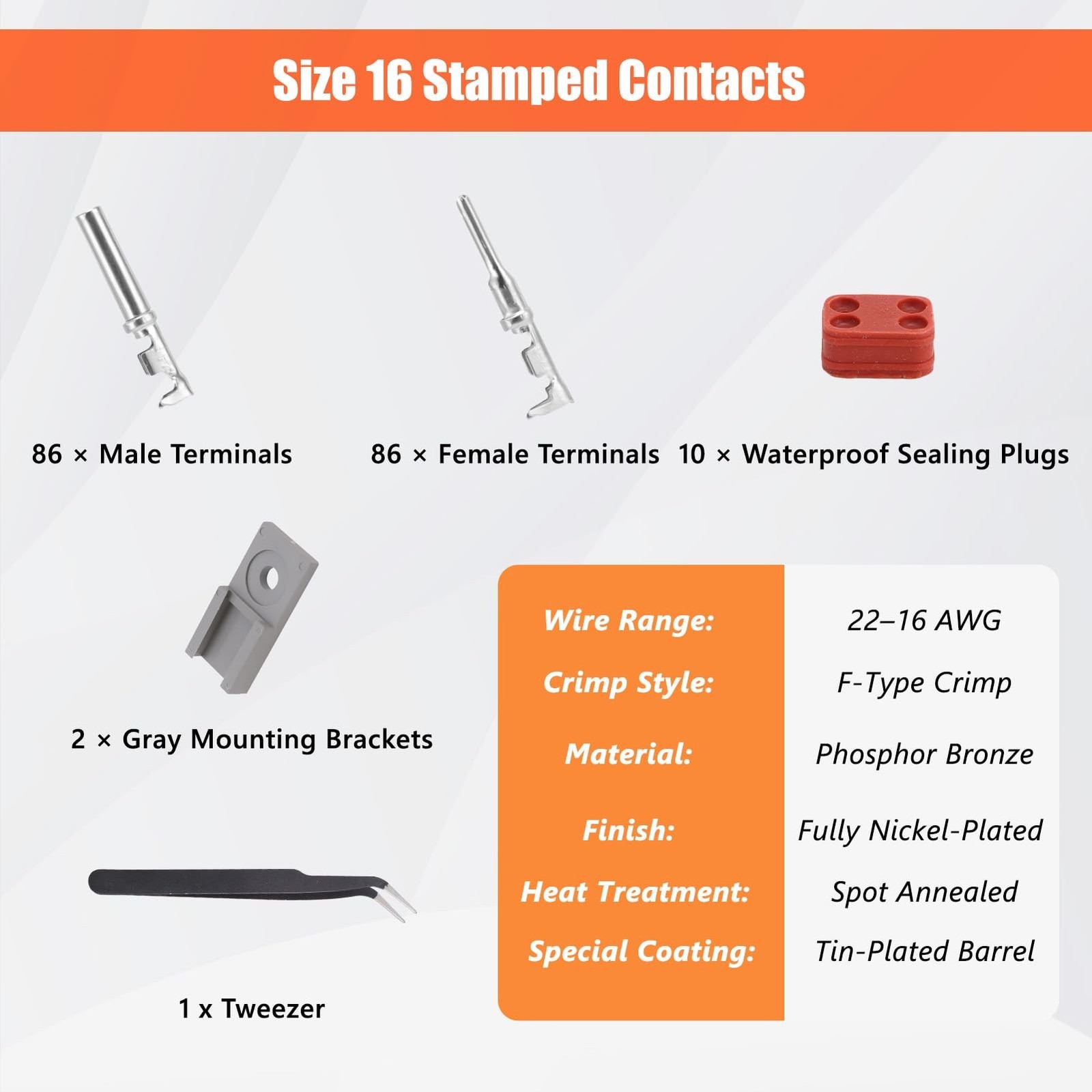 265Pcs Automotive Electrical Wire Connector Kit, 16-22 AWG Crimp Terminal Plu…