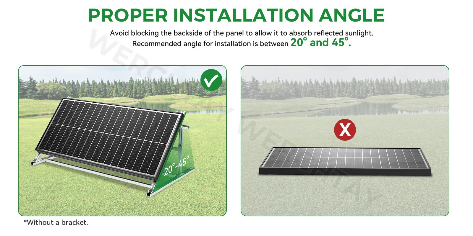 100 Watt Solar Panel Bifacial 12V Home PV Power Off-Grid RV Camper System Carava