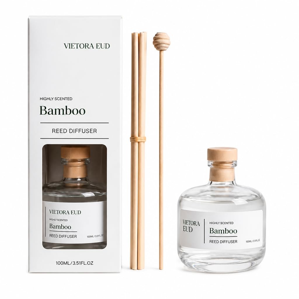 Bamboo Reed Diffuser 3.5 fl oz – Home Fragrance Gift Set for Living Room, Bedroo