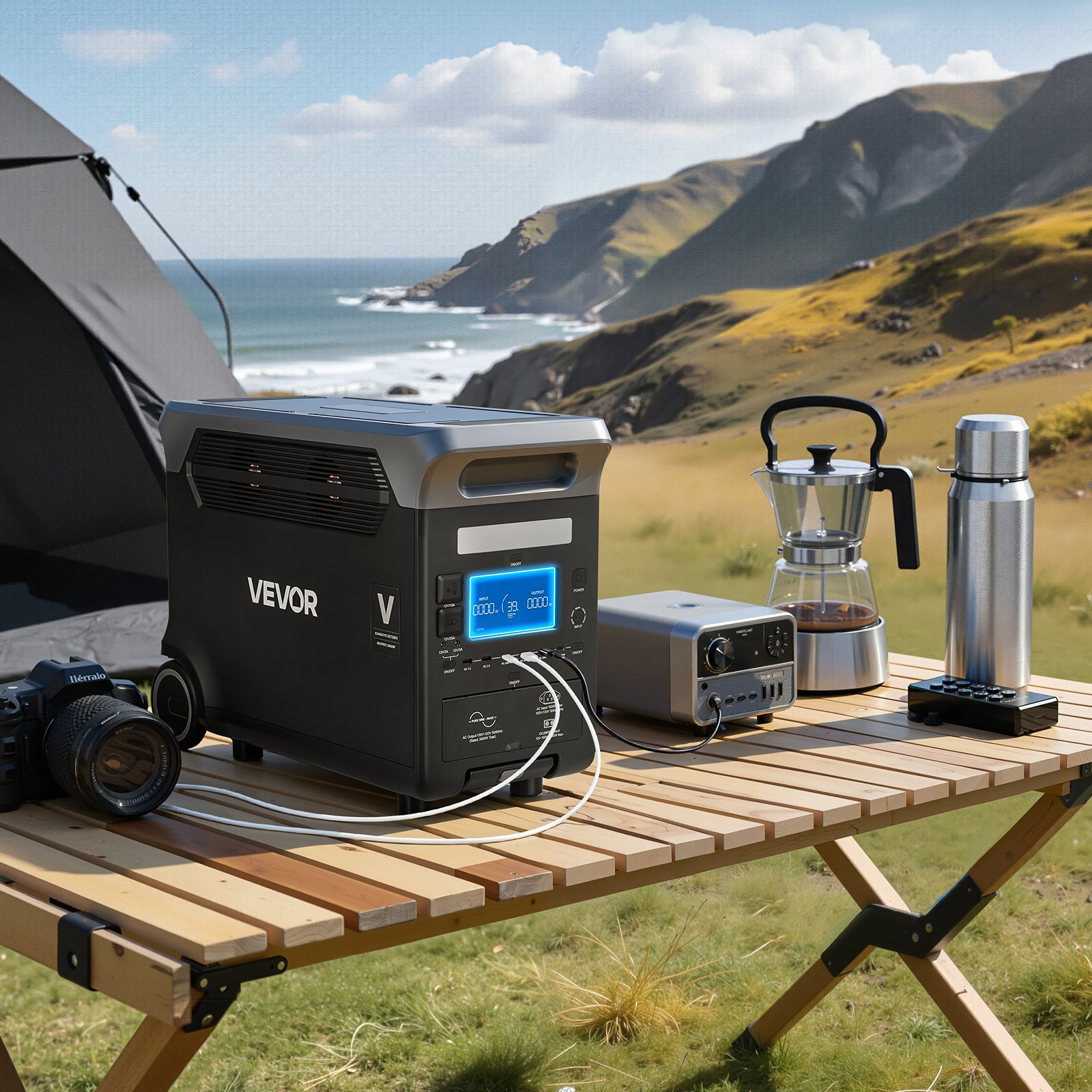 3000W Portable Power Station 3072Wh LiFePO4 Solar Generator Backup 15 Ports