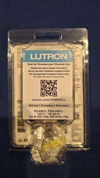 Lutron PD-6WCL-WH-R Lighting Dimmer Switch – White (Brand New)