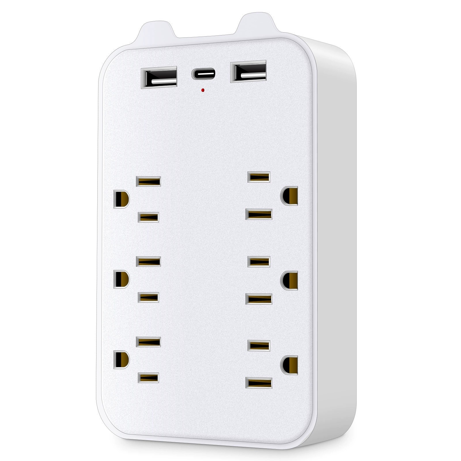 6 Outlet Extender Surge Protector Multi Plug Wall Adapter USB C Charger Ports
