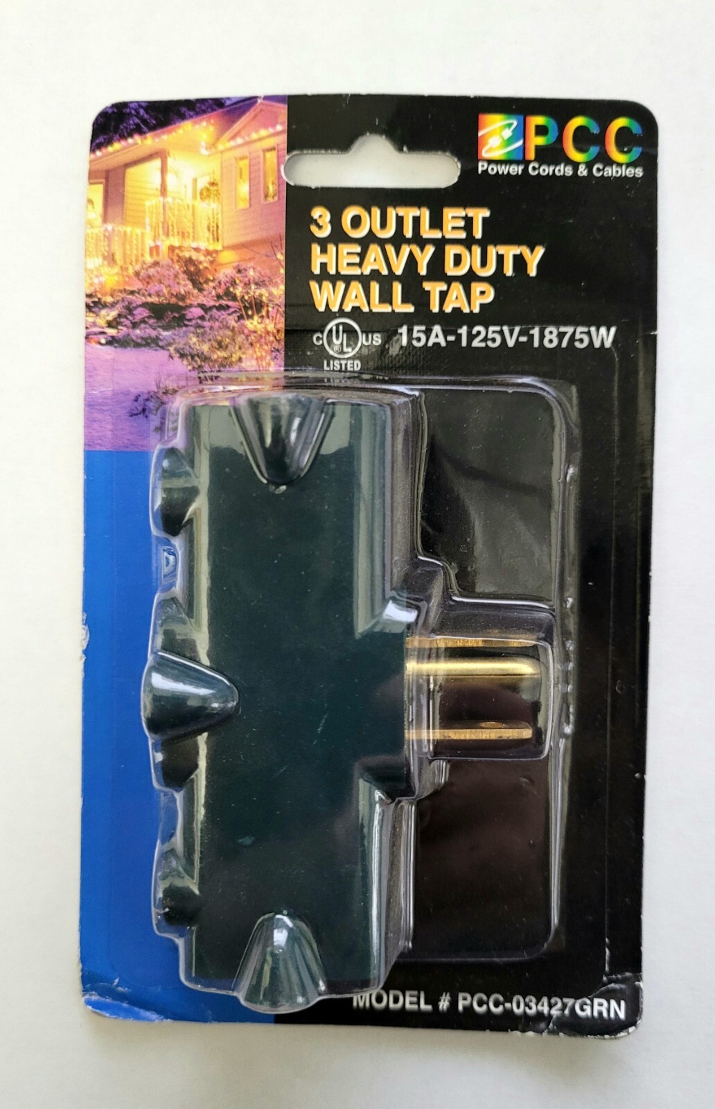 Heavy-duty Grounded Triple Tap Adapter, 3-way Electrical Splitter, 3 Outlet, New