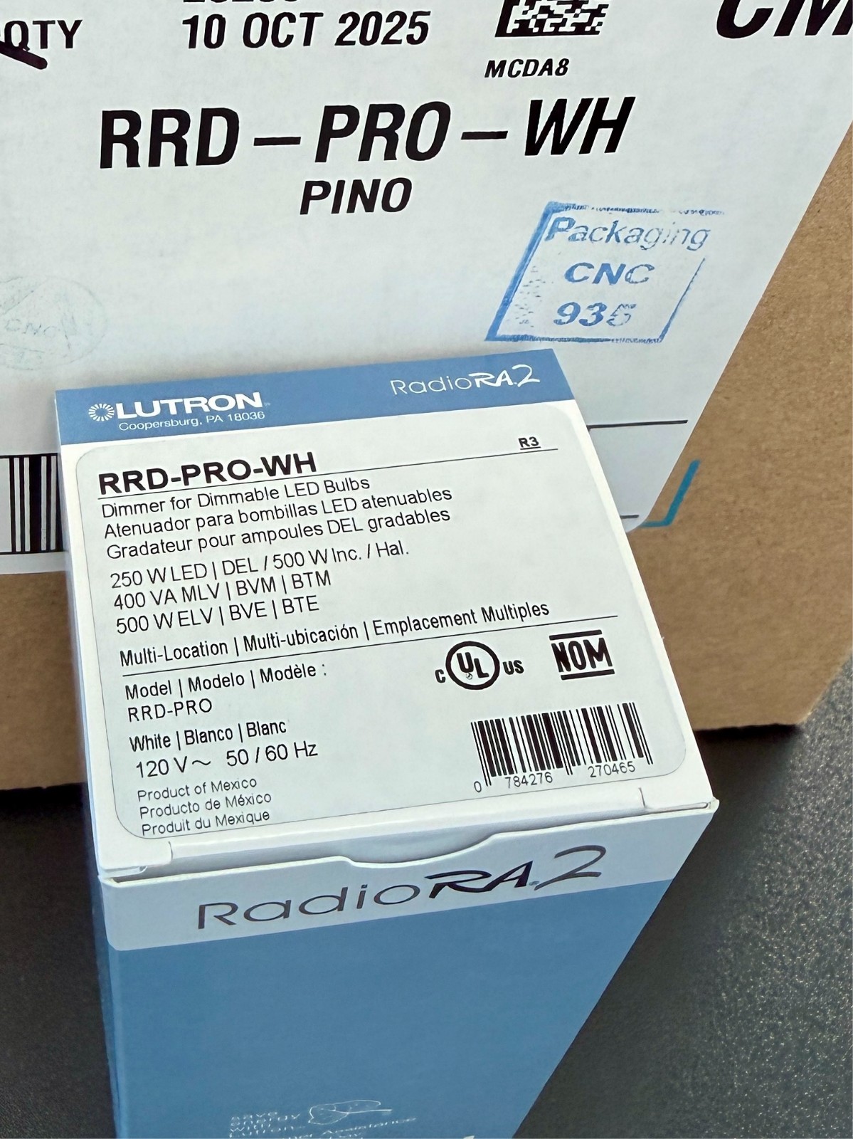 NIB Lutron RRD-PRO-WH Maestro PRO LED+ Dimmer for RadioRA and Ra2 Select
