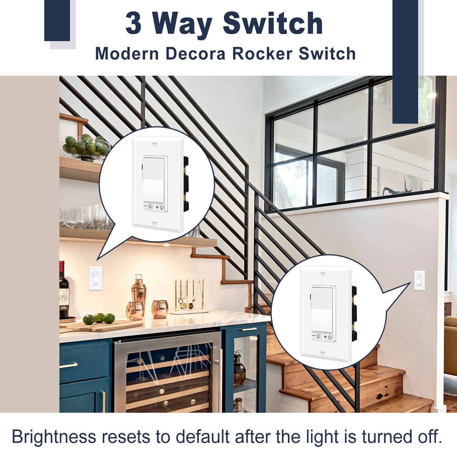 Decora Dimmer Light Switch Single Pole / 3-Way – LED / 600W Incandescent 6Pack