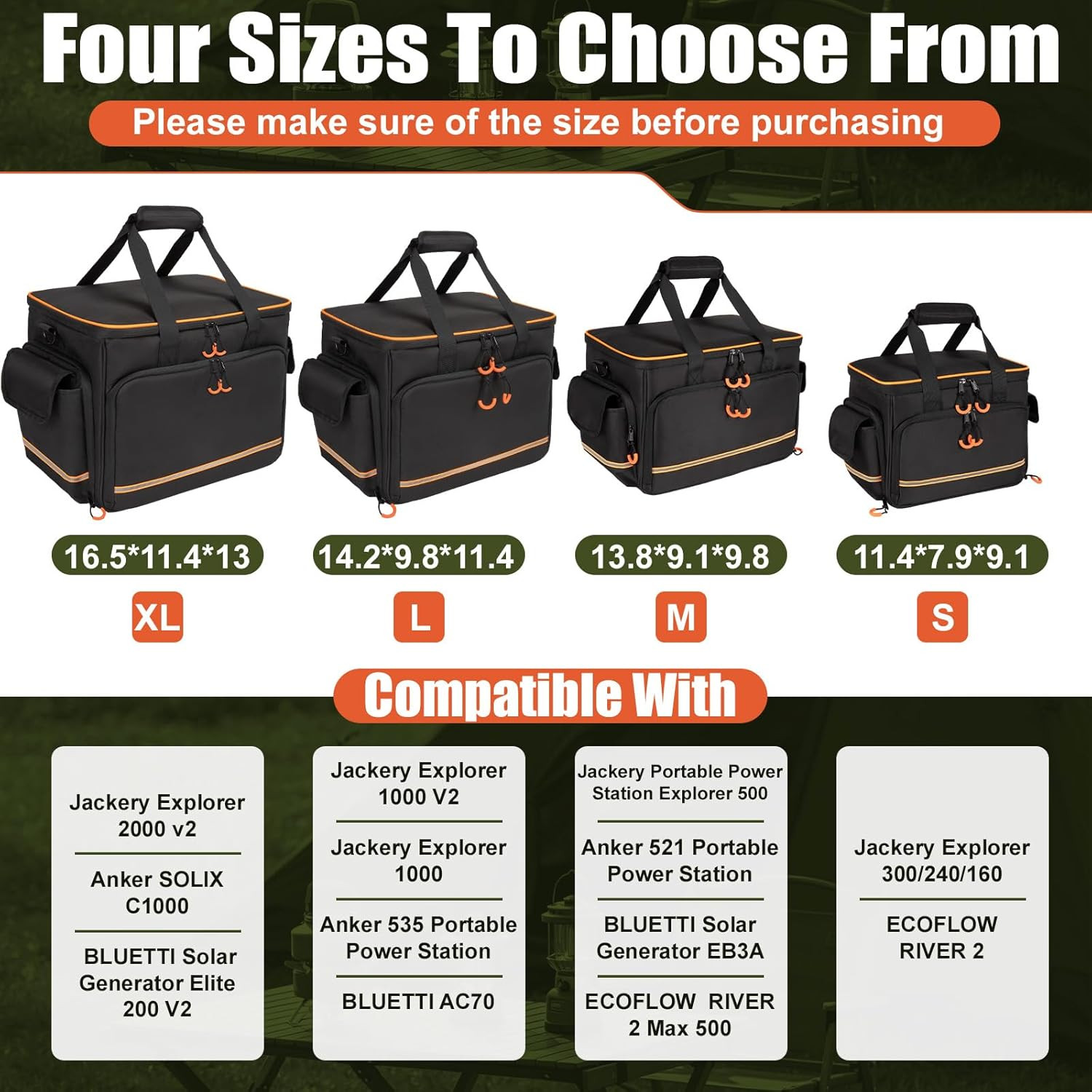 Portable Power Station Bag Compatible with Jackery Explorer 2000 V2, Features Ch