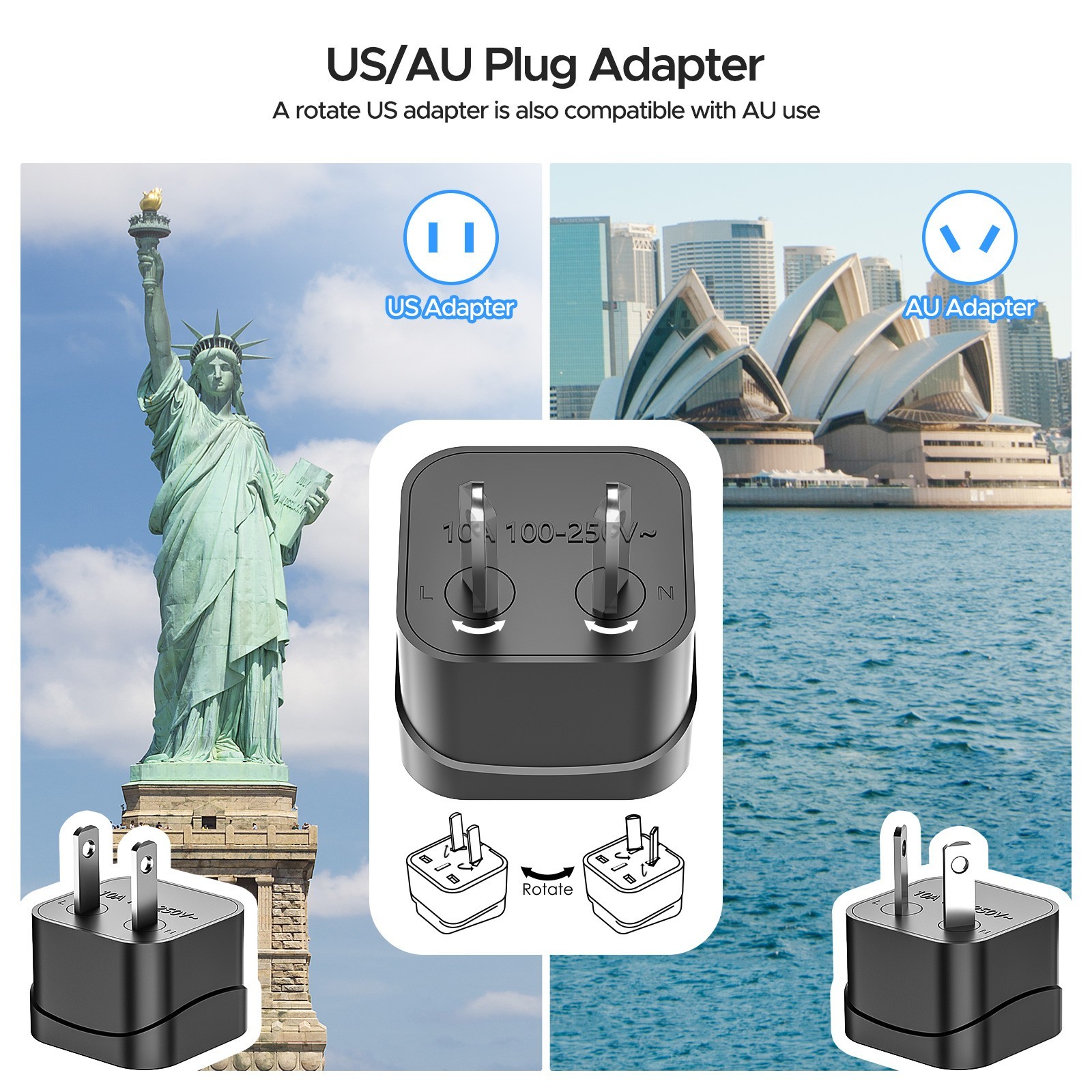 230 Watt Voltage Converter Step-Down Transformer 220V to 110V, Upgrade with 4USB