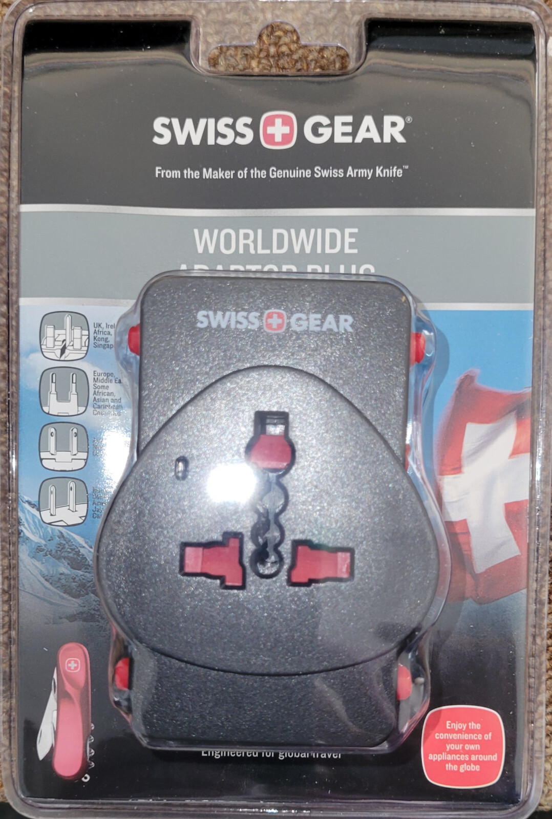 Swiss Gear Adaptor Plug, Worldwide, Black 1 Each ~ WJ3172BK ~ Free Shipping
