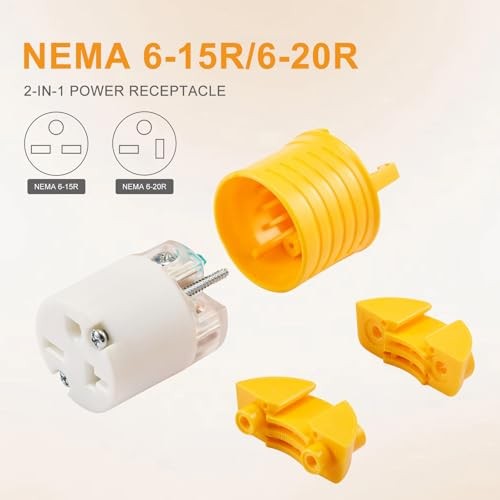 6-20P Replacement Plug and 6-20R Replacement Connector 5 5 Set Plug&Connector