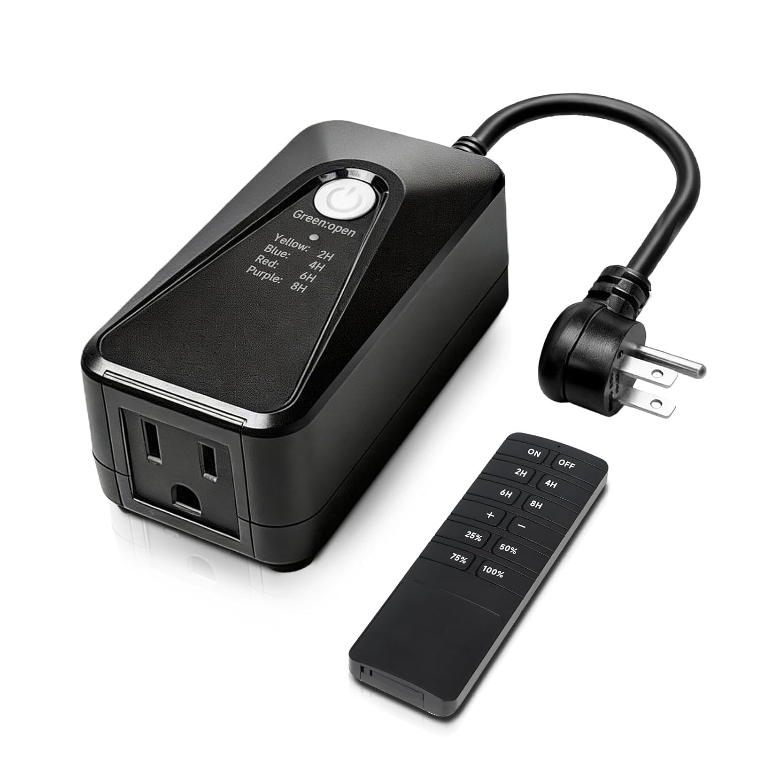 Outdoor Dimmer for String Lights,Plug-In Dimmer Switch 100FT Remote Control & Ti